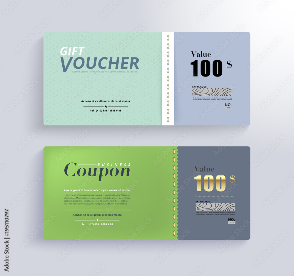 GIFT VOUCHER Template. Promo banner and gift for customer. vector illustration GIFT VOUCHER Template. Promo banner and gift for customer. vector illustration