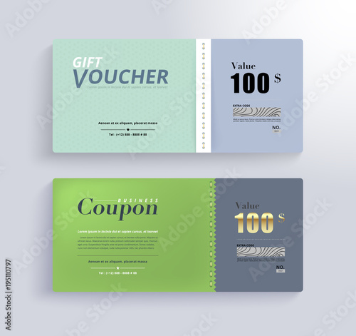 Wallpaper Mural GIFT VOUCHER Template. Promo banner and gift for customer. vector illustration Torontodigital.ca