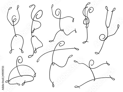 Stick figure dancing and jumping