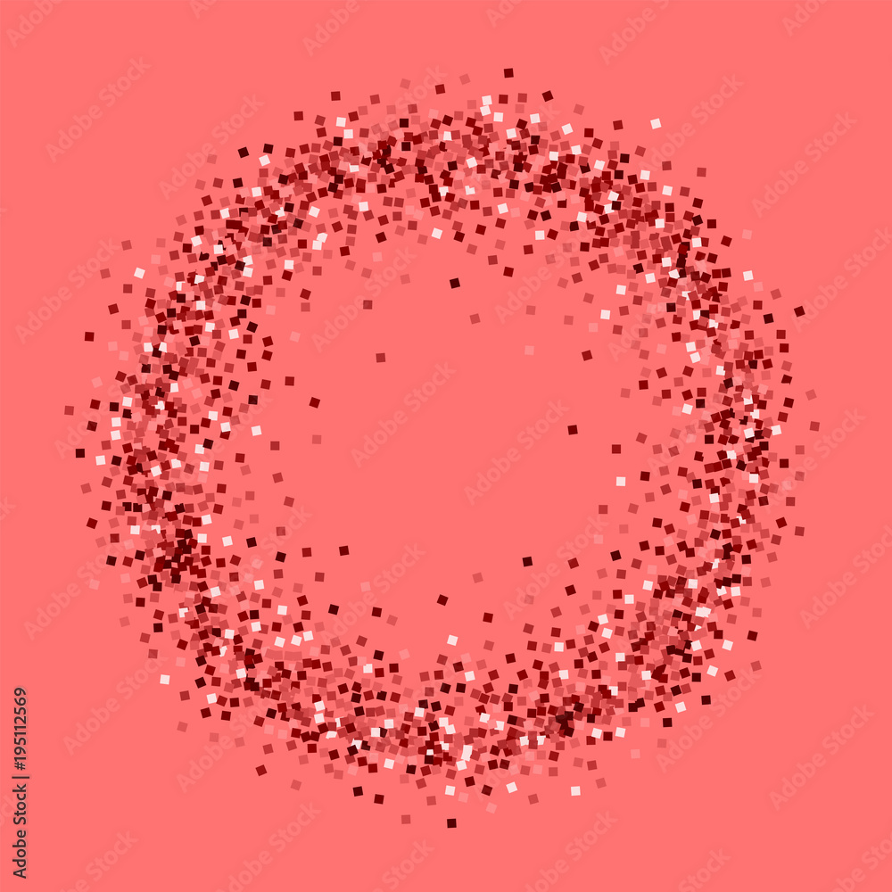 Red gold glitter. Ring frame with red gold glitter on pink background. Beauteous Vector illustration. Red gold glitter. Ring frame with red gold glitter on pink background. Beauteous Vector illustration.
