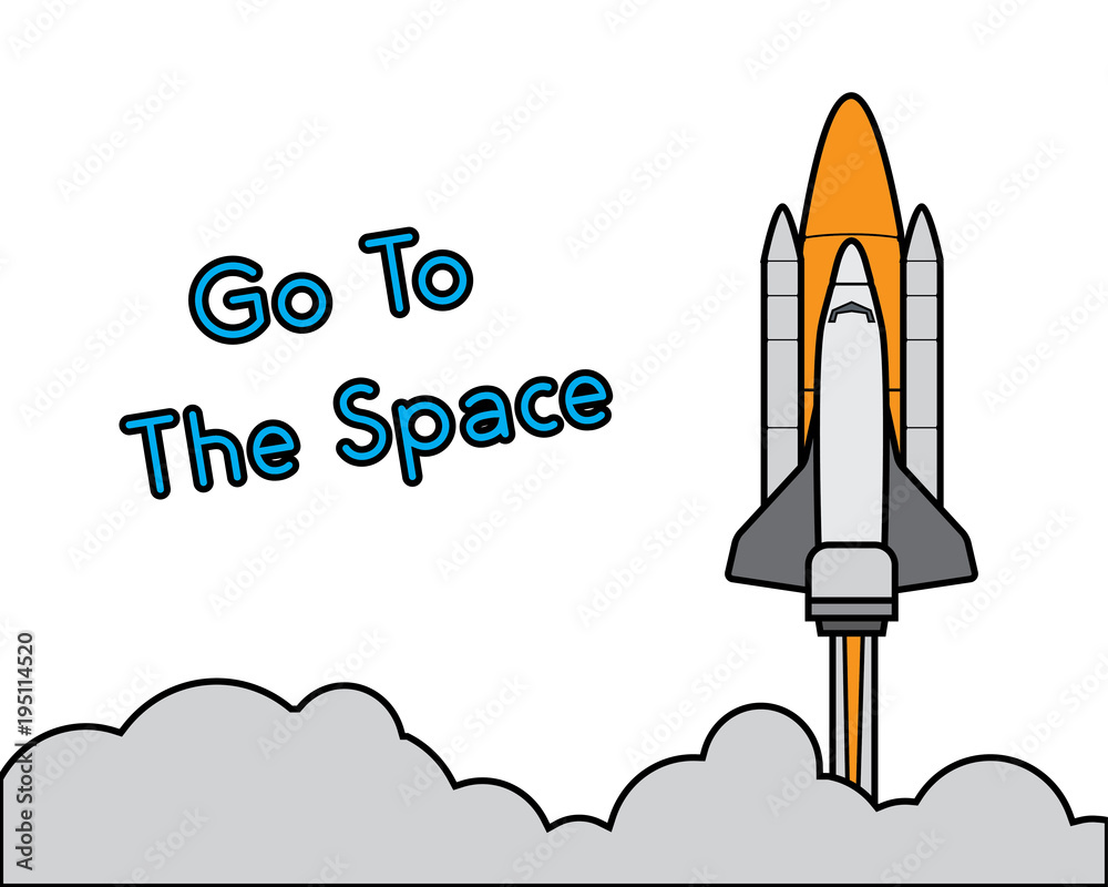 rocket launch cartoon illustration , cartoon design style , designed for  illustration Stock Vector | Adobe Stock