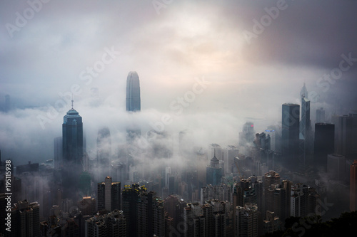 Photography Misty and Cloudy view at Hong Kong
