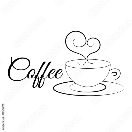 Coffee cup design black on white bg vector eps 10