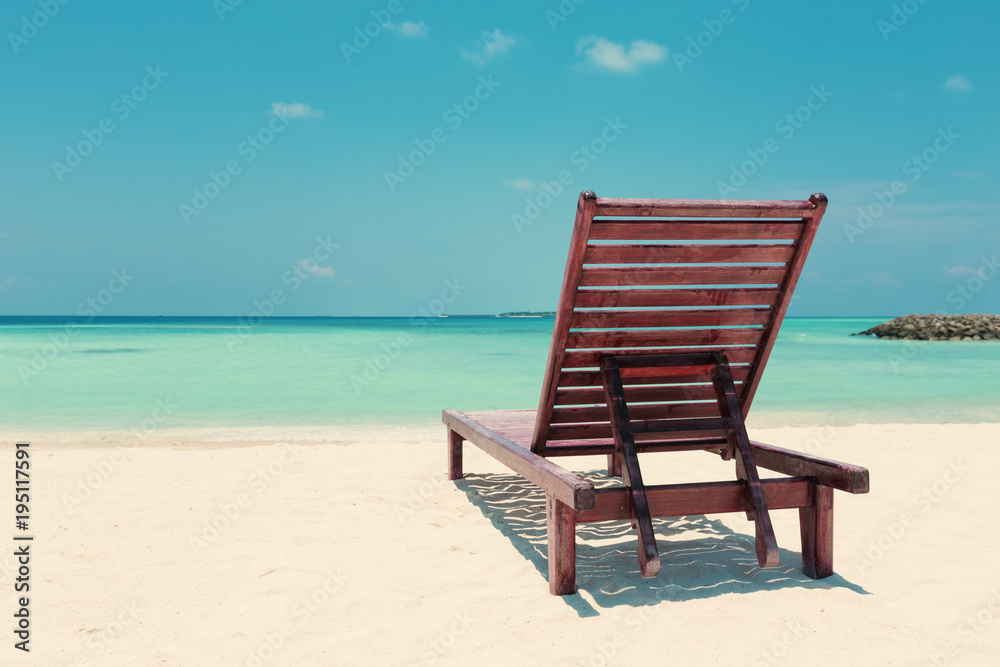 Beach chair on seaside