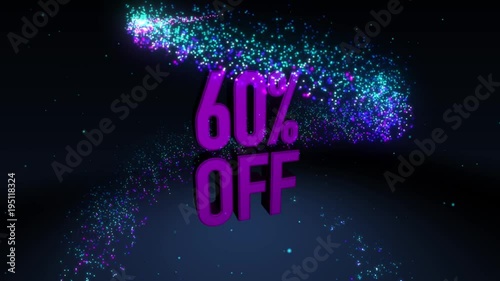 Magic shinning particle circle trail and 3D banner text 60% OFF