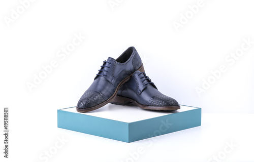classic man shoes on white background