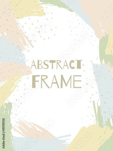 Vector hand draw abstract background frame.