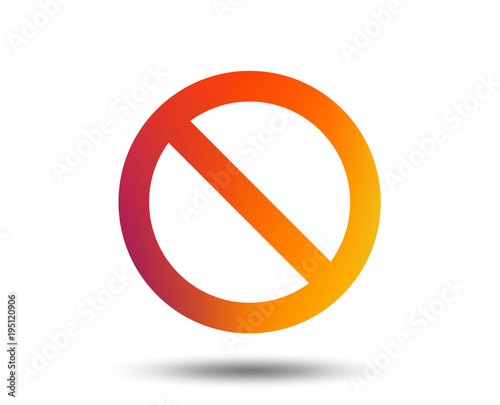 Blacklist sign icon. User not allowed symbol. Blurred gradient design element. Vivid graphic flat icon. Vector