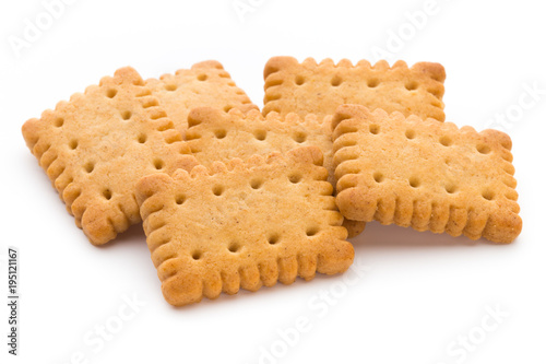 Tasty cookies biscuits on the  isolated background.