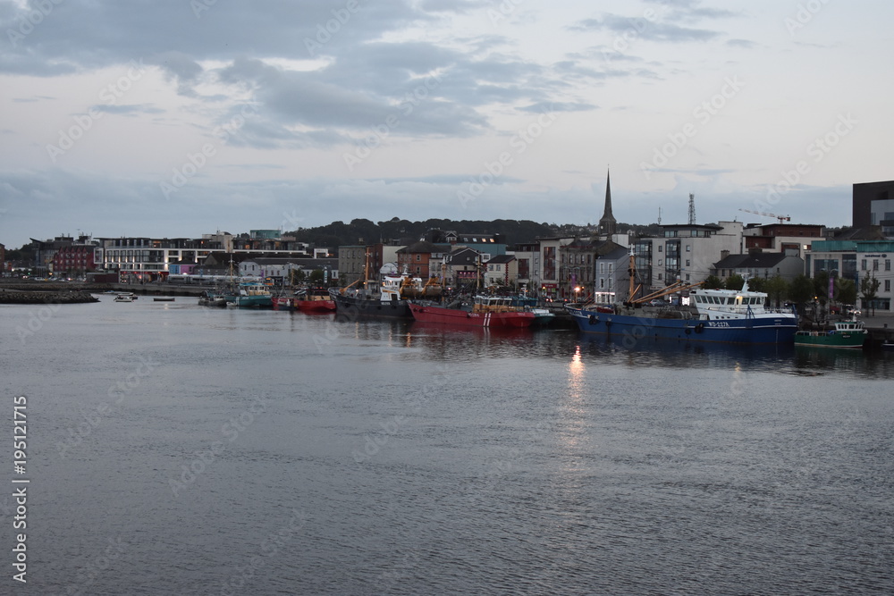 Panoramic view of Wexford Quay from Wexford bridge ,Co. Wexford,Ireland