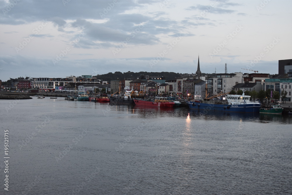 Panoramic view of Wexford Quay from Wexford bridge ,Co. Wexford,Ireland Panoramic view of Wexford Quay from Wexford bridge ,Co. Wexford,Ireland