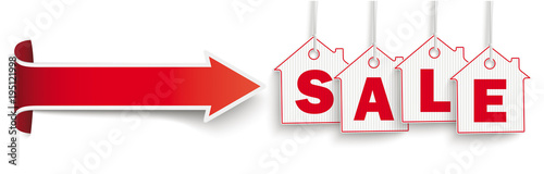 Hanging House Price Stickers Sale White Header Convert Arrow
