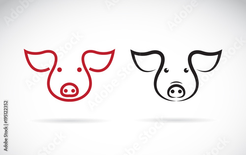 Vector of a pig head design on a white background. Farm animals.