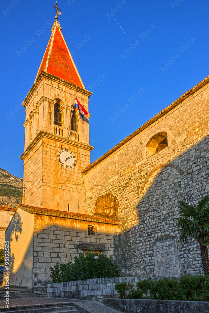 Makarska old town church building, Croatia