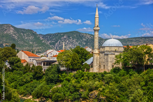 Mostar town houses view, Bosnia and Herzegovina