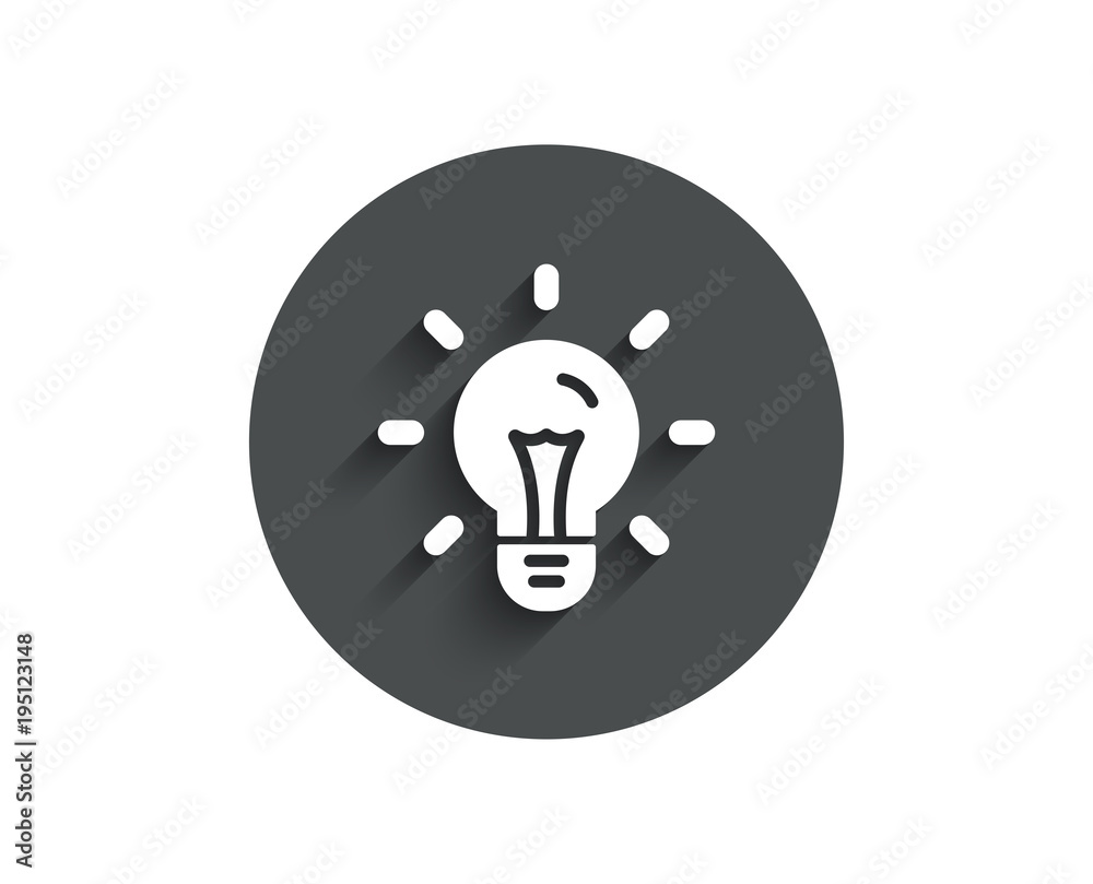 Idea simple icon. Light bulb sign. Copywriting symbol. Circle flat button with shadow. Vector Idea simple icon. Light bulb sign. Copywriting symbol. Circle flat button with shadow. Vector