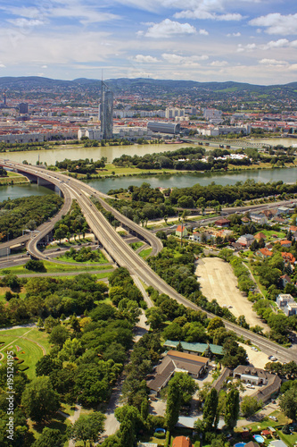 Vienna cityscape, vertical view