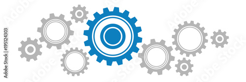 Zahnräder Banner - leerer Teller