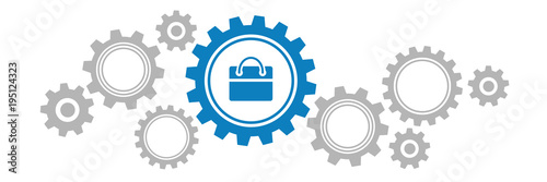 Zahnräder Banner - Aktenkoffer