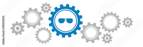 Zahnräder Banner - Sonnenbrille