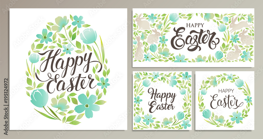 Happy Easter. Vector templates card, poster, flyer and other users. Design element.