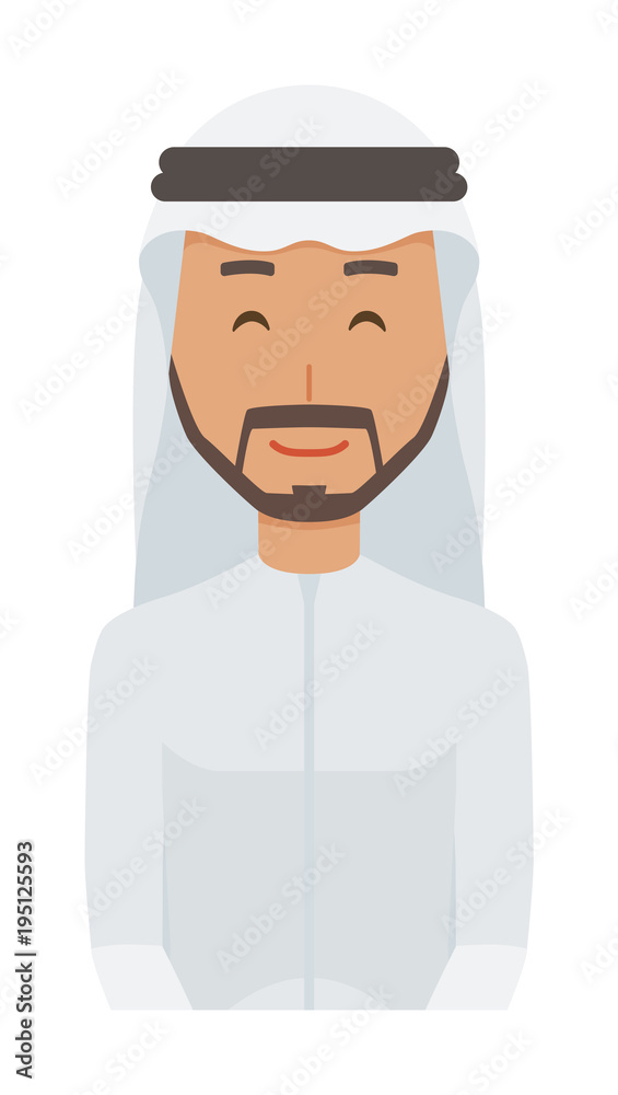 An arab man wearing ethnic costumes is smiling An arab man wearing ethnic costumes is smiling