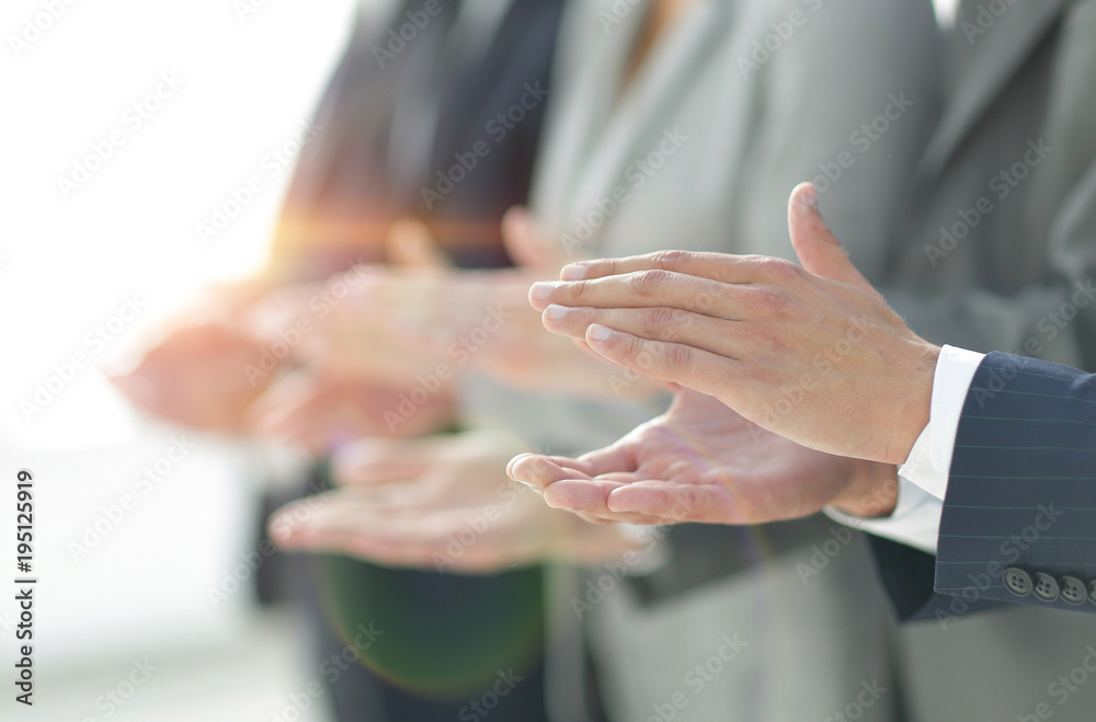 Fototapeta premium zamazany obraz doping biznesowy zespół.