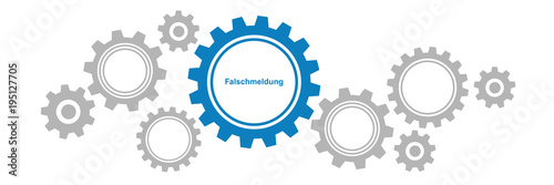 Zahnräder Banner - Falschmeldung