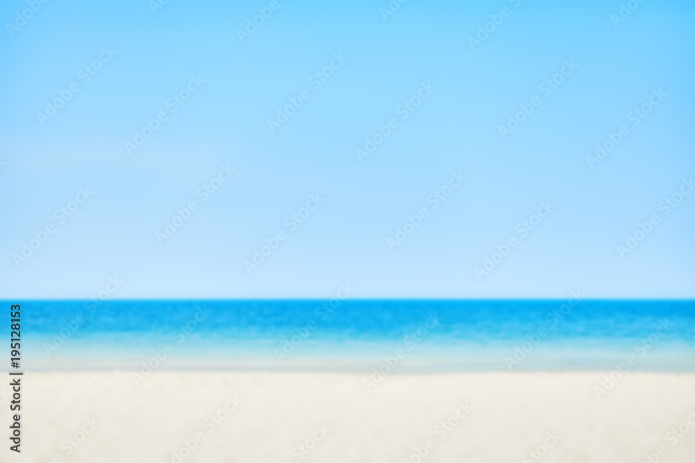 Blurred picture of a beach on a sunny day, nature background