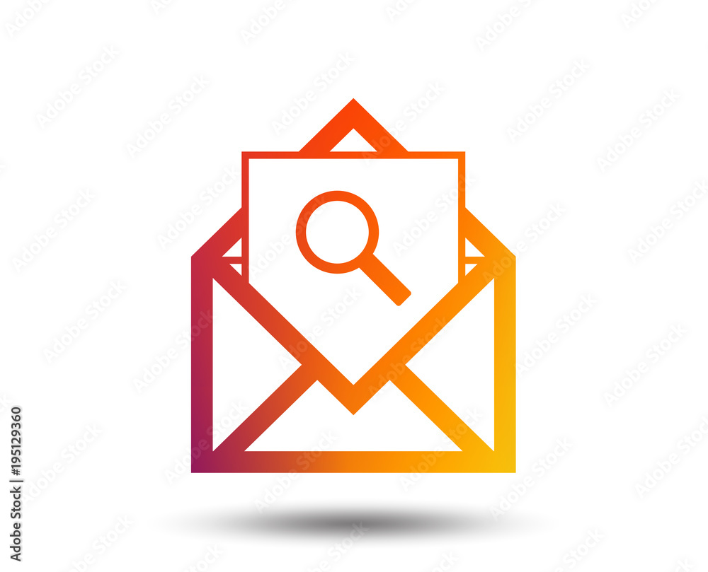Mail search icon. Envelope symbol. Message sign. Mail navigation button. Blurred gradient design element. Vivid graphic flat icon. Vector Mail search icon. Envelope symbol. Message sign. Mail navigation button. Blurred gradient design element. Vivid graphic flat icon. Vector