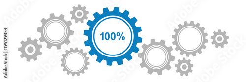 Zahnräder Banner - 100 Prozent