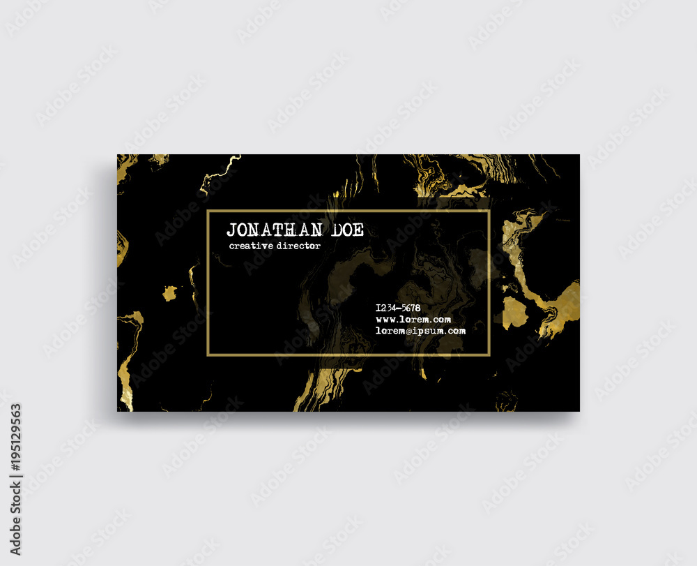 Black and Gold Business Card Template Stock Vector Adobe Stock