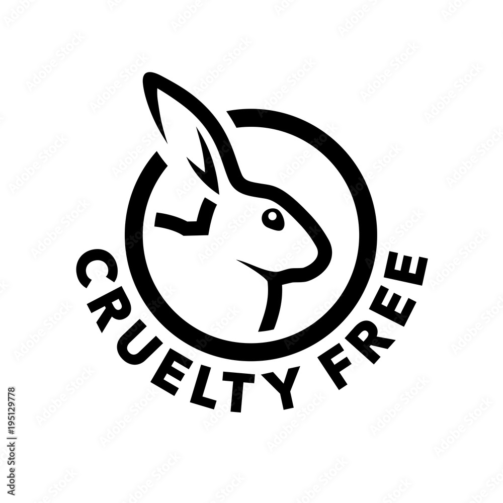 Cruelty free concept logo design with rabbit symbol. Not tested on animals  icon. Vector illustration. Stock Vector | Adobe Stock