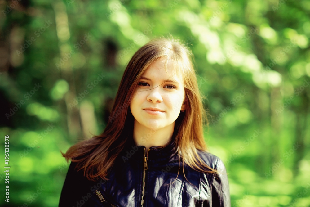 Spring portrait of young beautiful brunette Spring portrait of young beautiful brunette