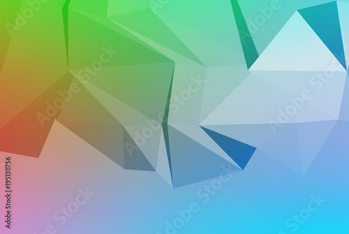 Vector art of faceted 3d crystal colorful shapes.