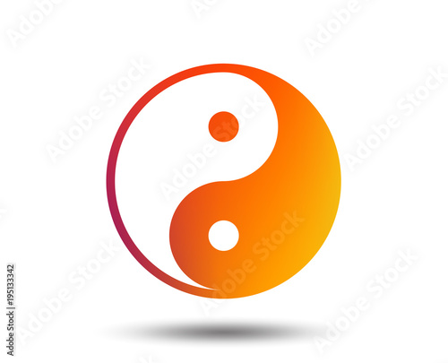 Ying yang sign icon. Harmony and balance symbol. Blurred gradient design element. Vivid graphic flat icon. Vector