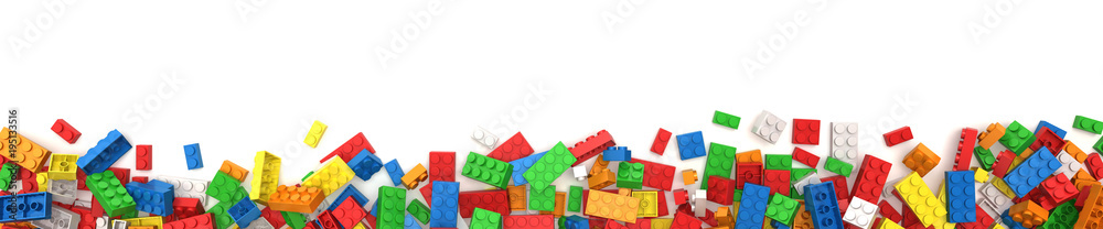 Plastic building blocks - obrazy, fototapety, plakaty 