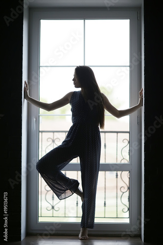 Young romantic girl by the window