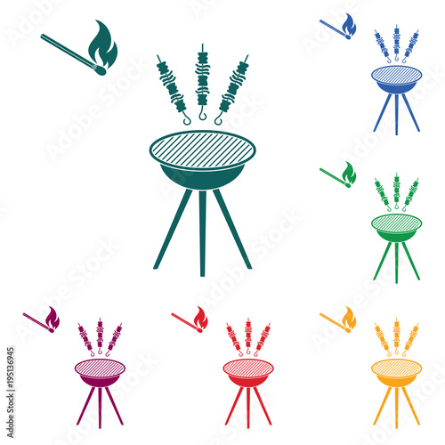 Grilled kebab icon