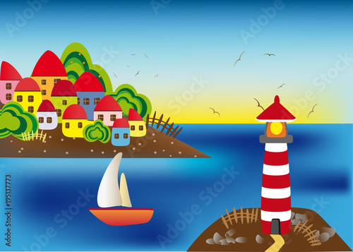 Lighthouse on the waterfront