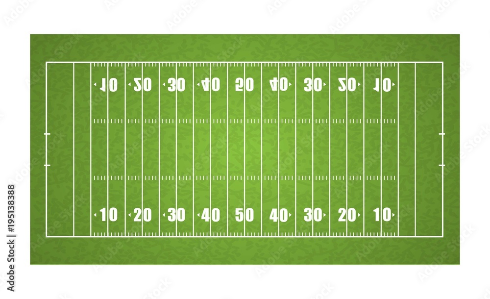 top view American football field, vector illustration top view American football field, vector illustration
