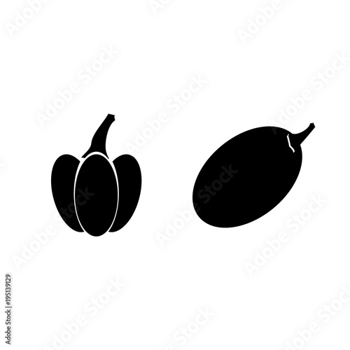 icon Fruits And Vegetables with vitamins, vegetable, fruit, mango and vitamin