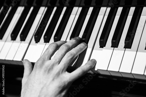 The man playing piano