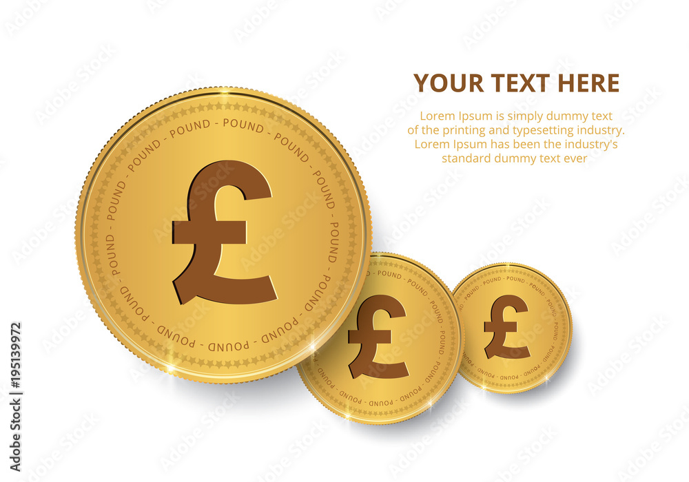 Gold coin with Pound sign Gold coin with Pound sign