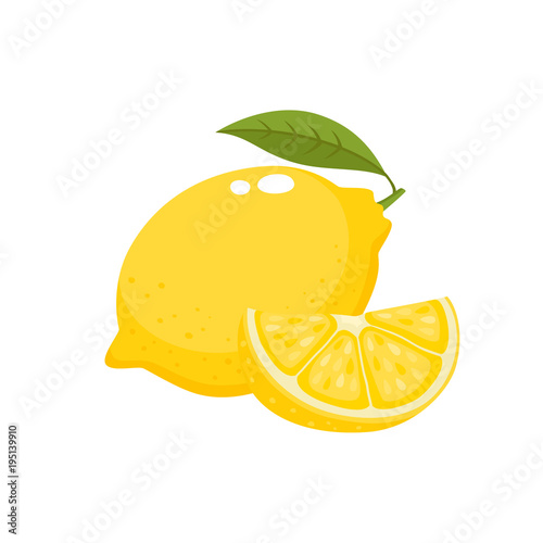 Bright vector set of colorful juicy lemons isolated on white.