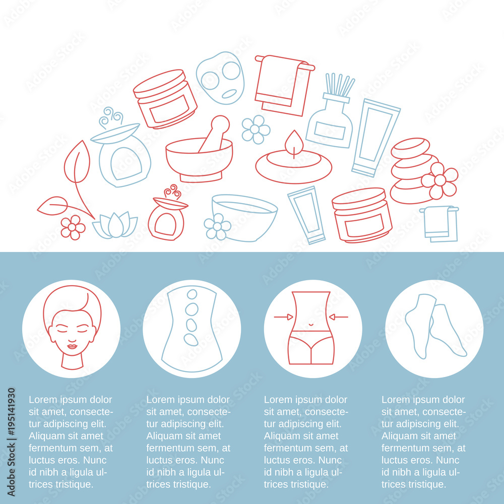 Background with spa icons. Background with spa icons.
