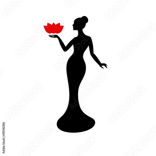 Beautiful lady silhouette