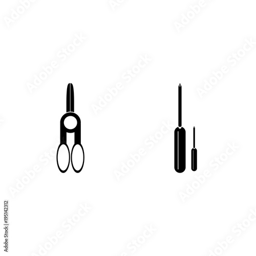 icon Instruments And Tools with settings tools, tool, symbol, tailor and scissors © Orxan