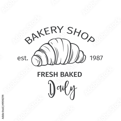 Hand drawn croissant icon