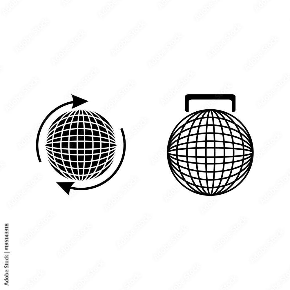 icon Travel with business, around, earth, map and planet